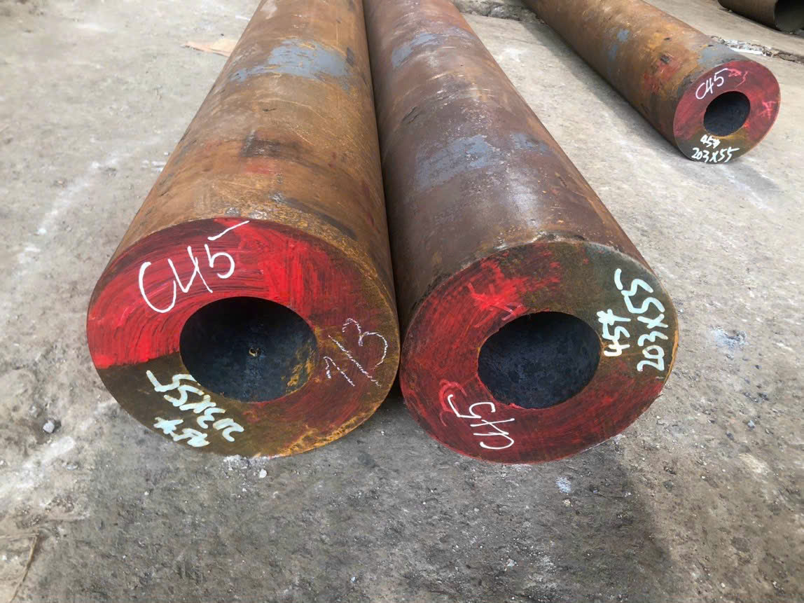 THÉP ỐNG ĐÚC S45C PHI 203 DÀY 55LY